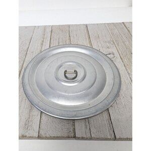 Vintage Pure Aluminum Safety Ring Pot Cover Round Metal Lid 7"